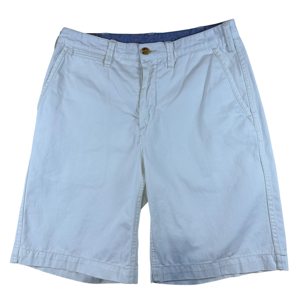 Polo Ralph Lauren Mens White Relaxed Fit Chino Shorts Size 30 Cotton Twill Flat